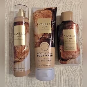 NWT Bath & Body Works Limited Edition Vanilla Cafe 3 Pc Set